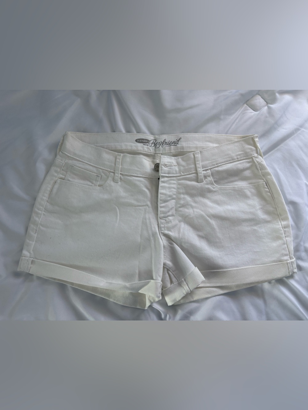 Old Navy White Cuffed Denim Shorts